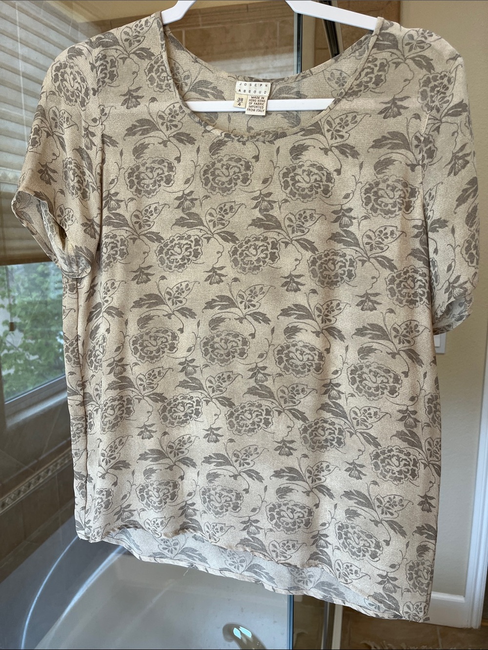 Joseph Abboud Beige Floral Short-Sleeve Tee